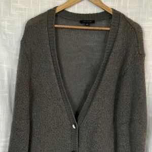 Ann Taylor Grey Women’s Cardigan Wool Sweater
